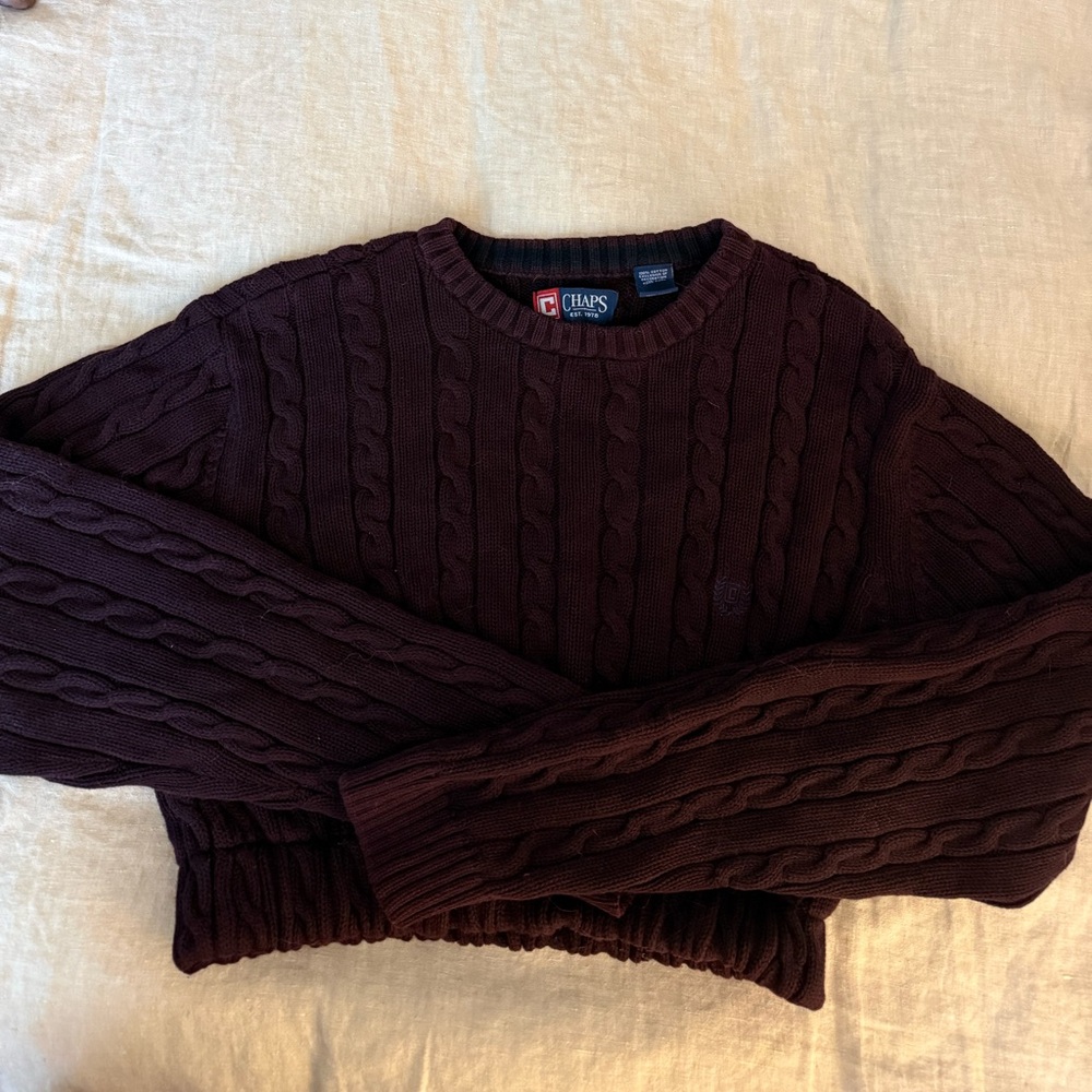 Crew neck vintage cropped sweater